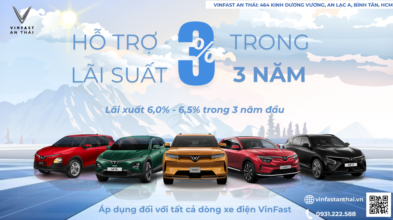 CHƯƠNG TRÌNH HỖ TRỢ LÃI SUẤT 3% KHI MUA XE ĐIỆN VINFAST – ƯU ĐÃI SIÊU LỚN, DỄ DÀNG SỞ HỮU